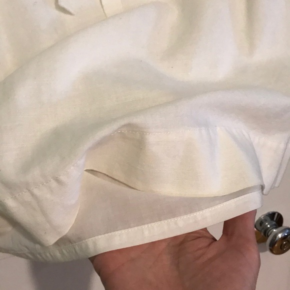 J Crew White linen, lined Aline skirt - Picture 3 of 6